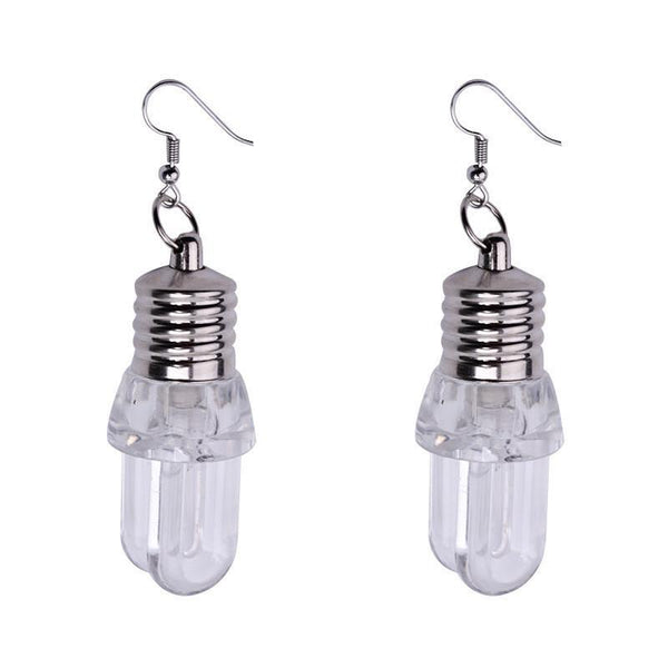 1Pair Fashion Women Light Up Earring LED Blinking Bulb Ear Hook Dangle Jewelry