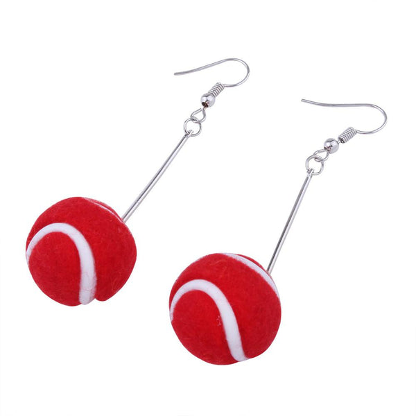 1 Pair Women Tennis Basketball Ball Ear Studs Dangle Earrings Jewelry Gift Sport