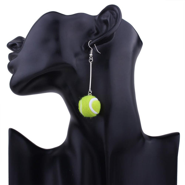 1 Pair Women Tennis Basketball Ball Ear Studs Dangle Earrings Jewelry Gift Sport