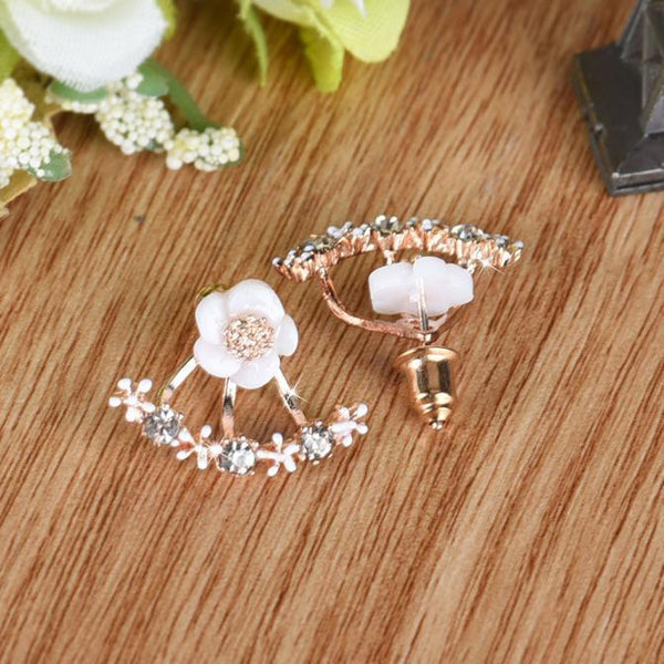 1Pair Fashion Women Crystal Rhinestone Ear Stud Daisy Flower Earrings Jewelry