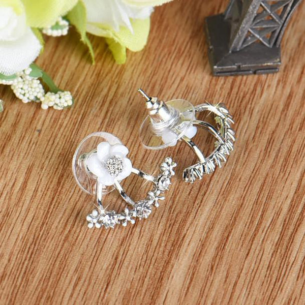 1Pair Fashion Women Crystal Rhinestone Ear Stud Daisy Flower Earrings Jewelry