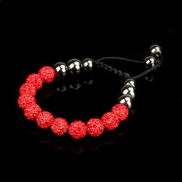 10mm Crystal Ball Bead Friendship Shamballa Adjustale Bracelet Black