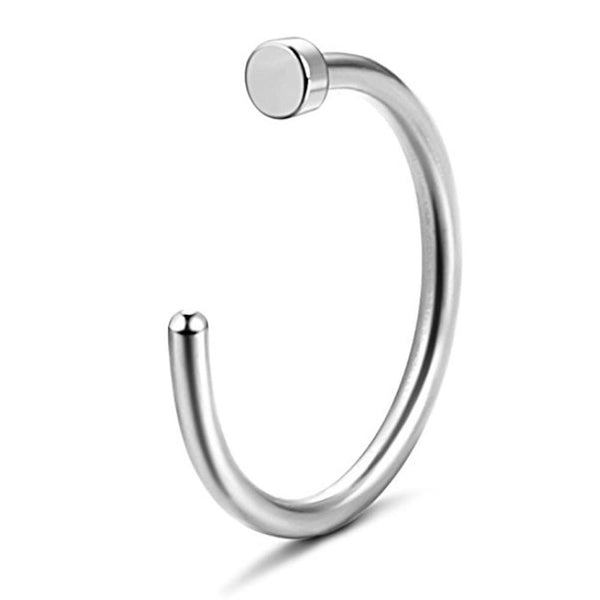 10PCS Small Thin Surgical Steel Open Nose Ring Hoop Piercing Stud 6mm BK