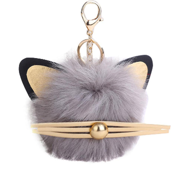 12CM Cute Cat Owl Keychain Pendant Women Key Ring Holder Pompoms Key Chains