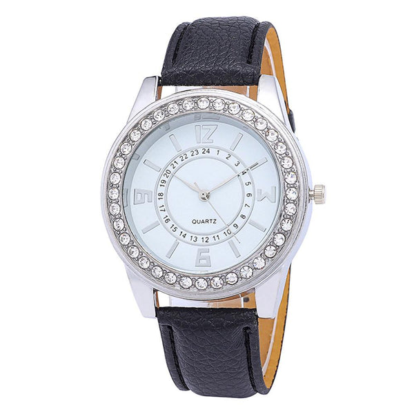 Women Fashion Leather Band Analog Quartz Round Wrist Watch Watches