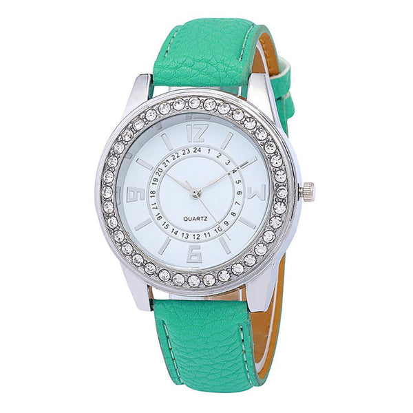 Women Fashion Leather Band Analog Quartz Round Wrist Watch Watches