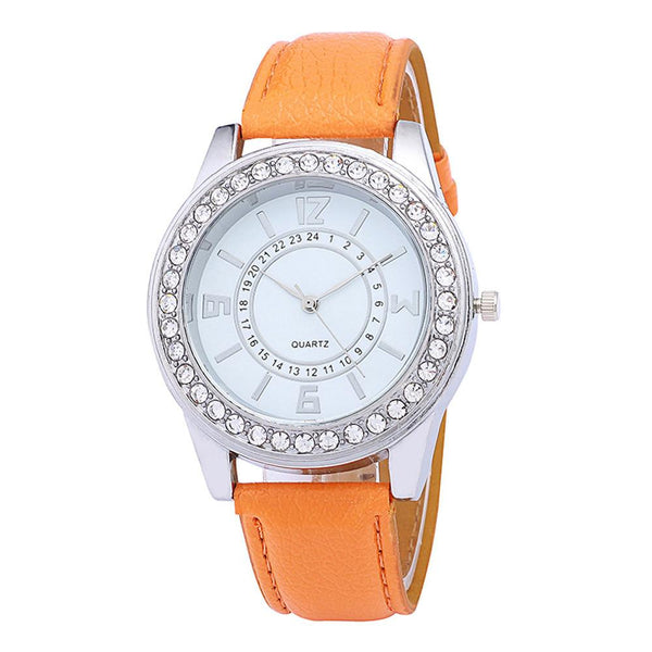 Women Fashion Leather Band Analog Quartz Round Wrist Watch Watches