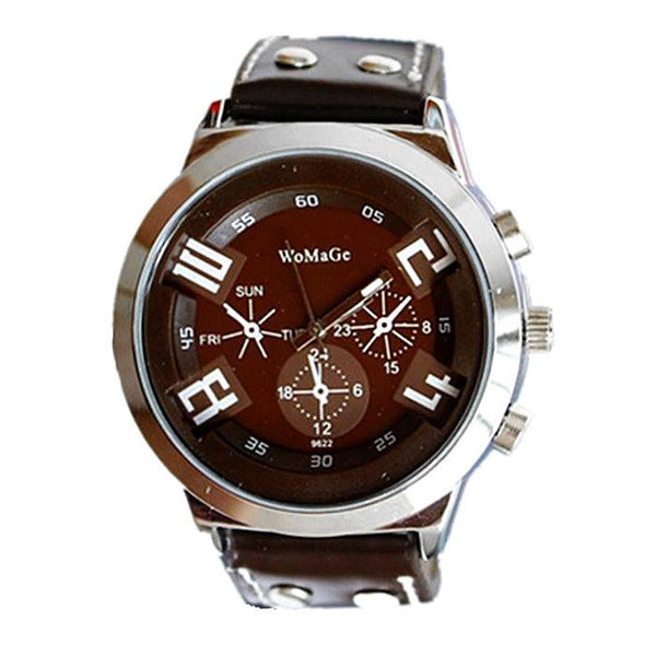 Fashion Unisex Leather Band Analog Quartz Vogue Wrist Watch Watches