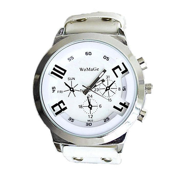 Fashion Unisex Leather Band Analog Quartz Vogue Wrist Watch Watches