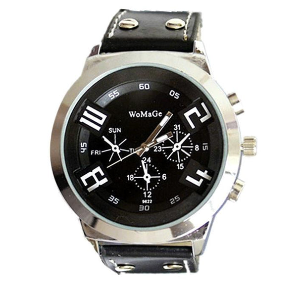 Fashion Unisex Leather Band Analog Quartz Vogue Wrist Watch Watches