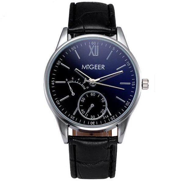 Luxury Fashion Crocodile Faux Leather Mens Analog Watch Wrist Watches