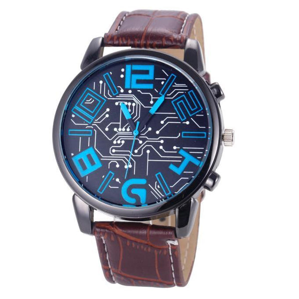 Luxury Men's Leather Strap Analog Quartz Sports Wrist Watch Watches