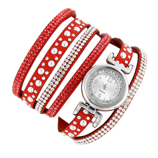 Women Fashion Casual Analog Quartz Rhinestone Watch Bracelet Watch