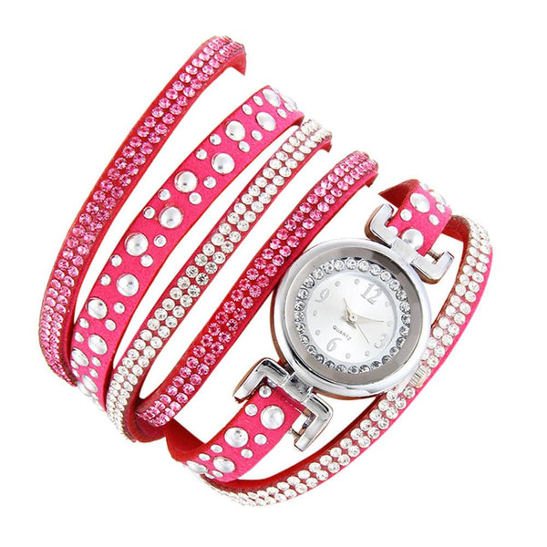 Women Fashion Casual Analog Quartz Rhinestone Watch Bracelet Watch