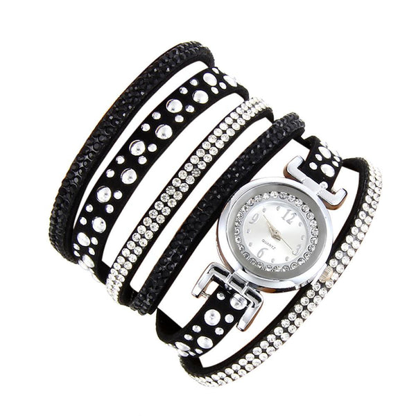 Women Fashion Casual Analog Quartz Rhinestone Watch Bracelet Watch