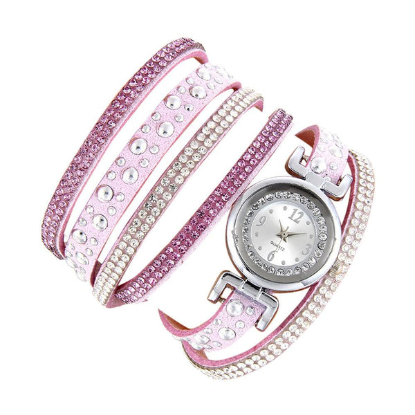 Women Fashion Casual Analog Quartz Rhinestone Watch Bracelet Watch