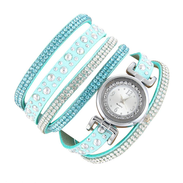 Women Fashion Casual Analog Quartz Rhinestone Watch Bracelet Watch