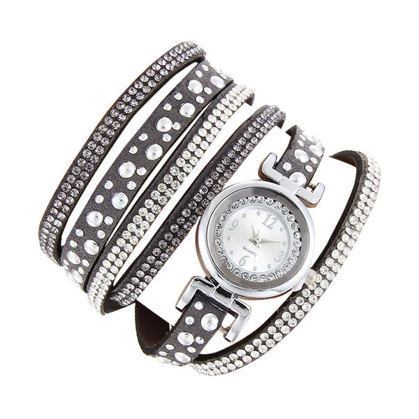 Women Fashion Casual Analog Quartz Rhinestone Watch Bracelet Watch