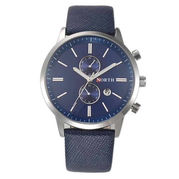 NORTH Fashionim Genuine Leather Band Analog Quartz Watches Wrist Watch