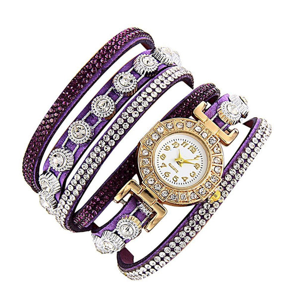 Women Fashion Casual Analog Quartz Women Rhinestone Watch Bracelet Watch