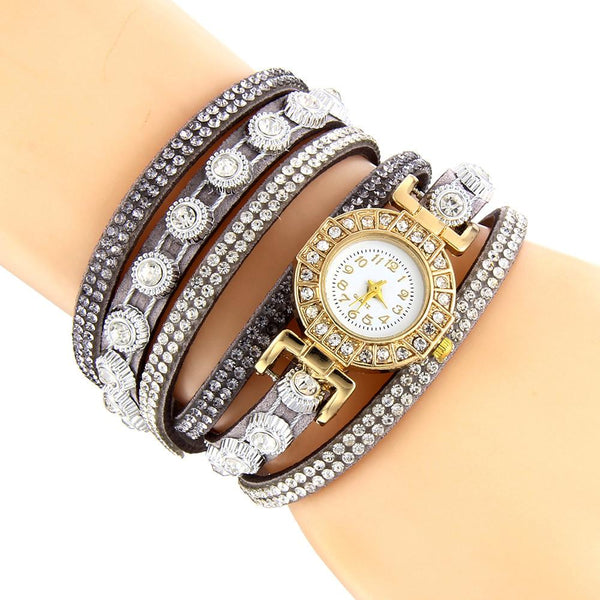 Women Fashion Casual Analog Quartz Women Rhinestone Watch Bracelet Watch