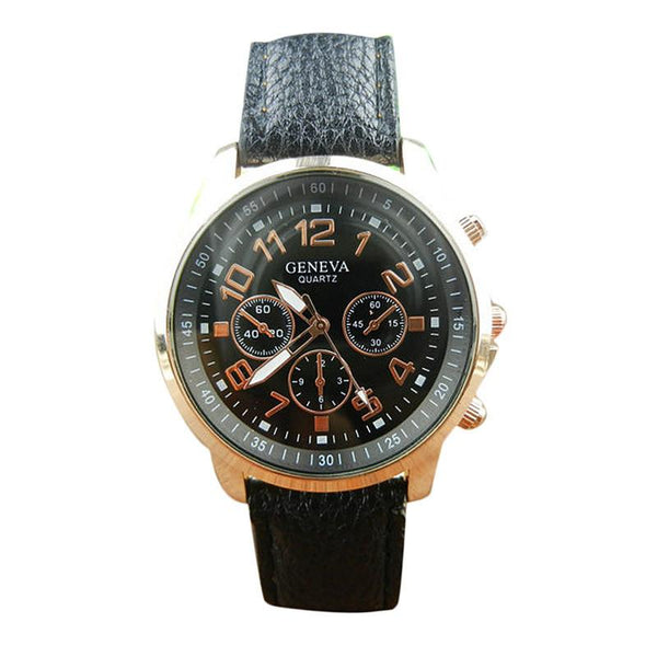 Unisex Leather Band Analog Quartz Vogue Wrist Watch Watches