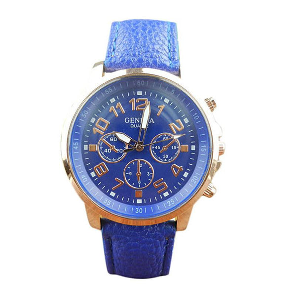 Unisex Leather Band Analog Quartz Vogue Wrist Watch Watches