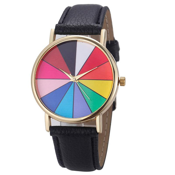 Fashion Unisex Geometry Analog Leather Quartz Wrist Watch Watches