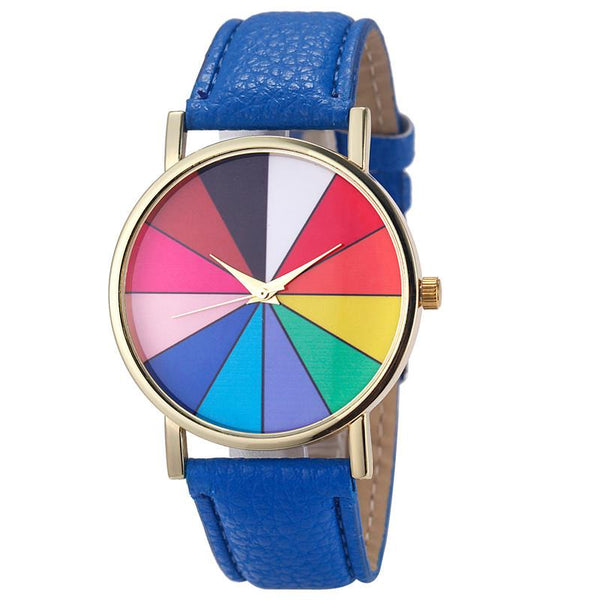 Fashion Unisex Geometry Analog Leather Quartz Wrist Watch Watches