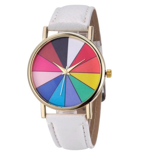 Fashion Unisex Geometry Analog Leather Quartz Wrist Watch Watches