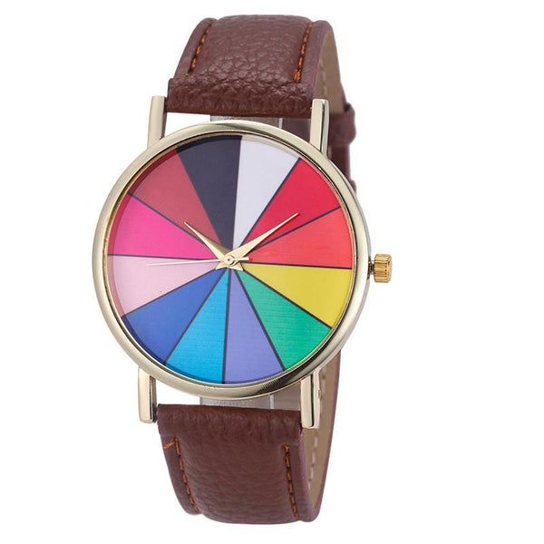 Fashion Unisex Geometry Analog Leather Quartz Wrist Watch Watches