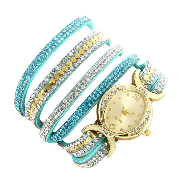 Women Fashion Casual Analog Quartz Women Rhinestone Watch Bracelet Watch