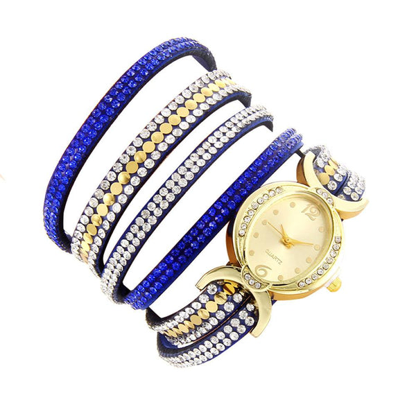 Women Fashion Casual Analog Quartz Women Rhinestone Watch Bracelet Watch