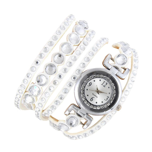 Women Fashion Casual Analog Quartz Rhinestone Watch Bracelet Watch