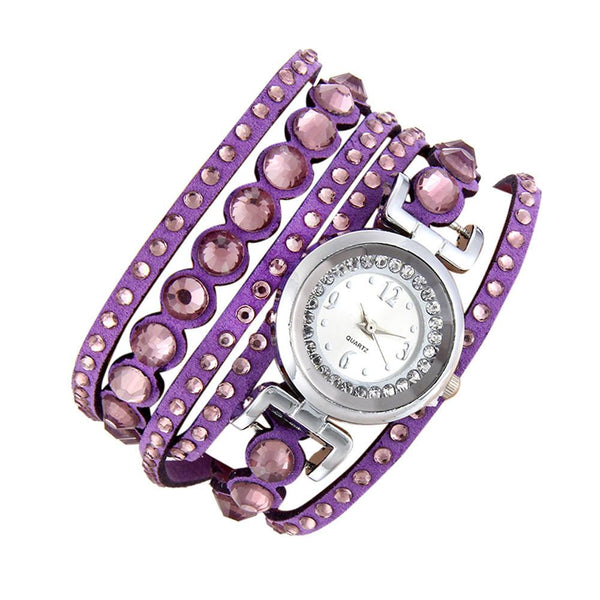 Women Fashion Casual Analog Quartz Rhinestone Watch Bracelet Watch