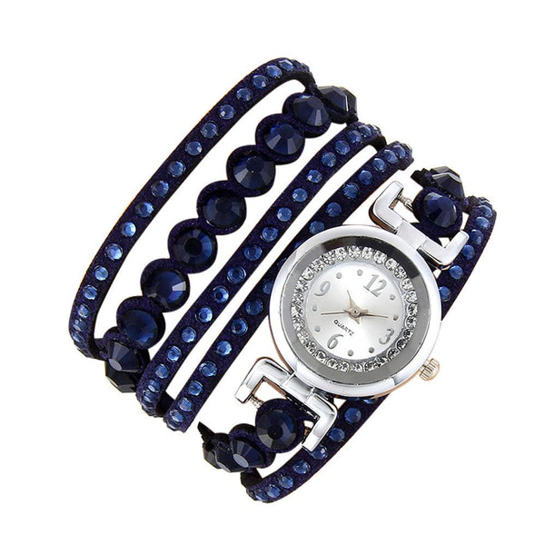 Women Fashion Casual Analog Quartz Rhinestone Watch Bracelet Watch