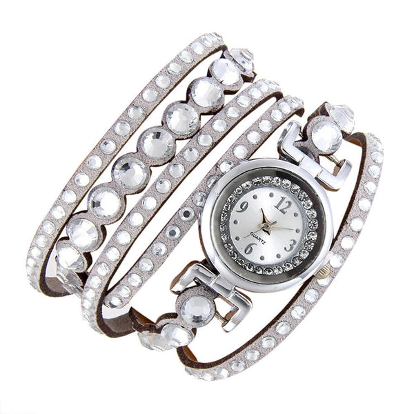 Women Fashion Casual Analog Quartz Rhinestone Watch Bracelet Watch