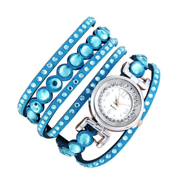 Women Fashion Casual Analog Quartz Rhinestone Watch Bracelet Watch