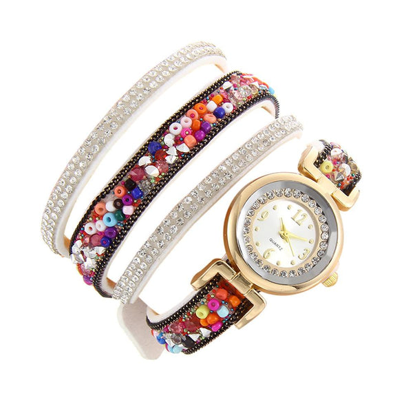 Women Fashion Casual Analog Quartz Rhinestone Watch Bracelet Watch