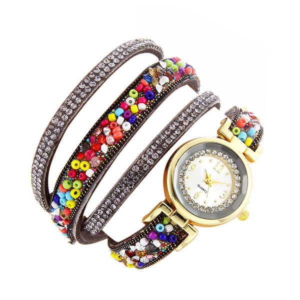 Women Fashion Casual Analog Quartz Rhinestone Watch Bracelet Watch