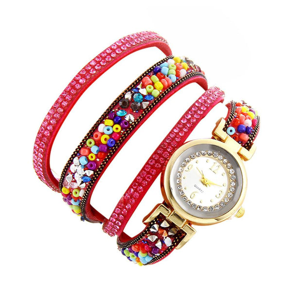 Women Fashion Casual Analog Quartz Rhinestone Watch Bracelet Watch