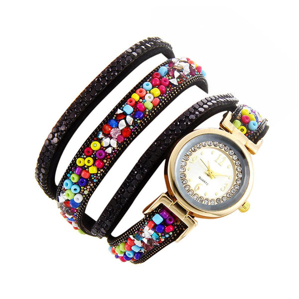 Women Fashion Casual Analog Quartz Rhinestone Watch Bracelet Watch