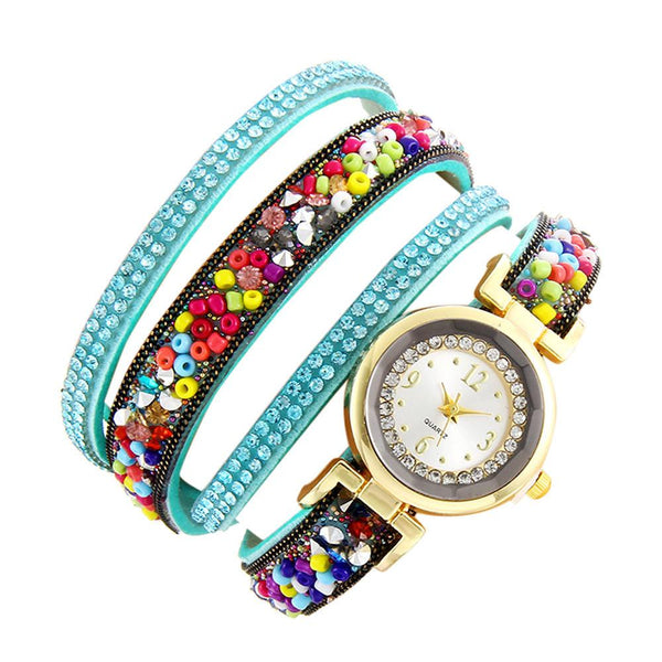 Women Fashion Casual Analog Quartz Rhinestone Watch Bracelet Watch