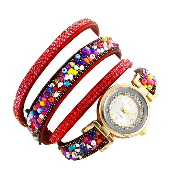 Women Fashion Casual Analog Quartz Rhinestone Watch Bracelet Watch