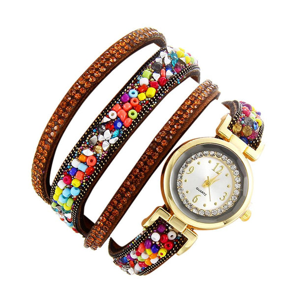 Women Fashion Casual Analog Quartz Rhinestone Watch Bracelet Watch