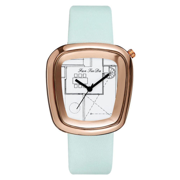 Luxury Fashion Leather Band Analog Quartz Round Wrist Watch Watches