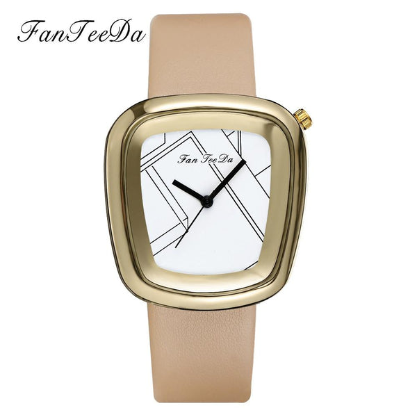 Luxury Fashion Leather Band Analog Quartz Round Wrist Watch Watches
