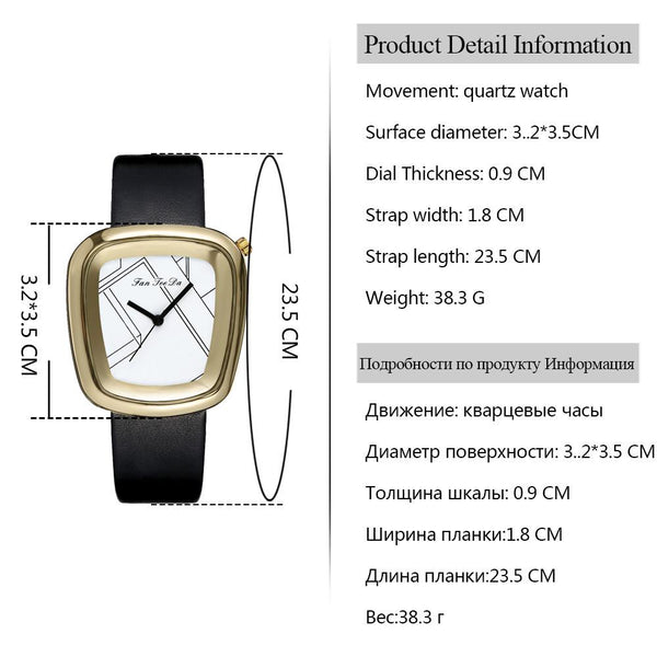 Luxury Fashion Leather Band Analog Quartz Round Wrist Watch Watches