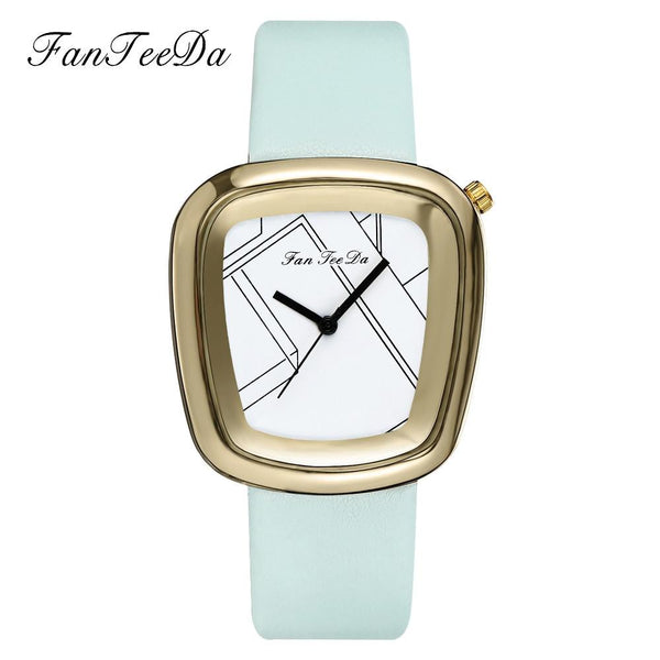 Luxury Fashion Leather Band Analog Quartz Round Wrist Watch Watches