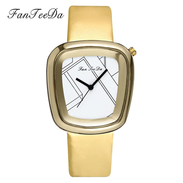 Luxury Fashion Leather Band Analog Quartz Round Wrist Watch Watches